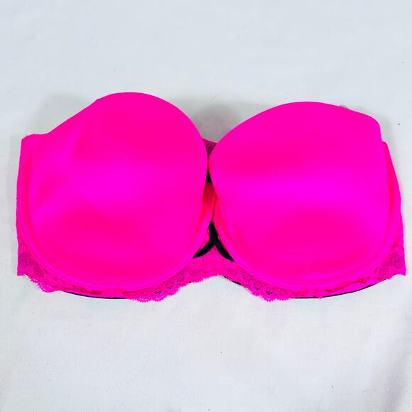 La Senza Bra Lot 2 Size 34DD Pink Black Padded Sheer Underwire Push Up Lace New - Picture 9 of 16